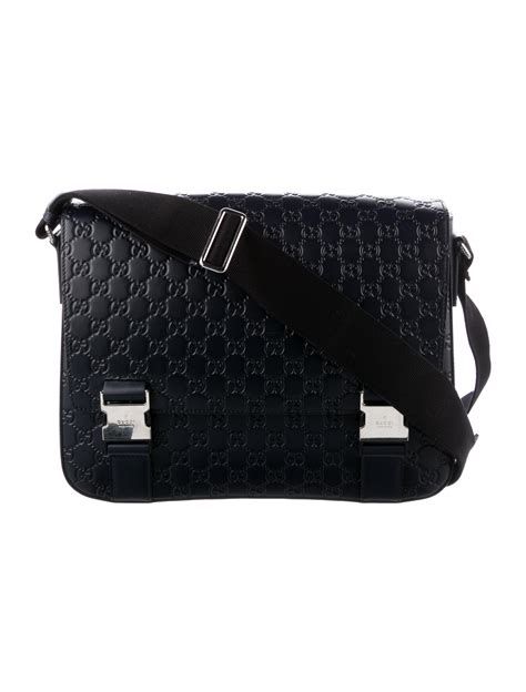 gucci signature messenger bag blue|Gucci unisex Messenger bag.